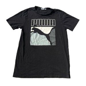 Puma Teen Mens Small Black  White Athletic Short Sleeved T-Shirt